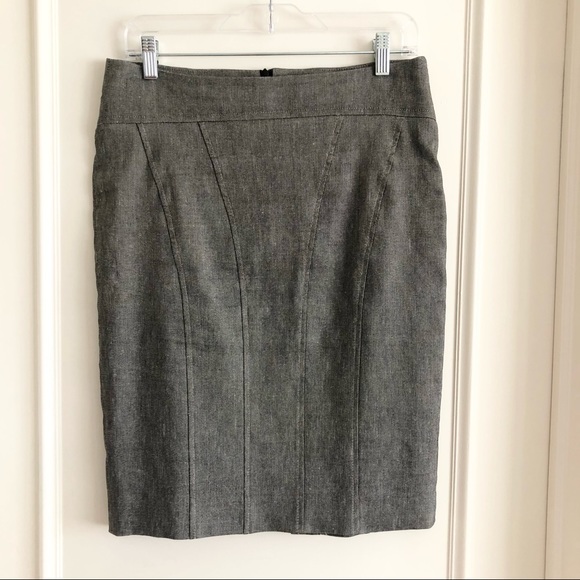 TEENFLO Stretch Linen Pencil Skirt Size 8 - Picture 2 of 8